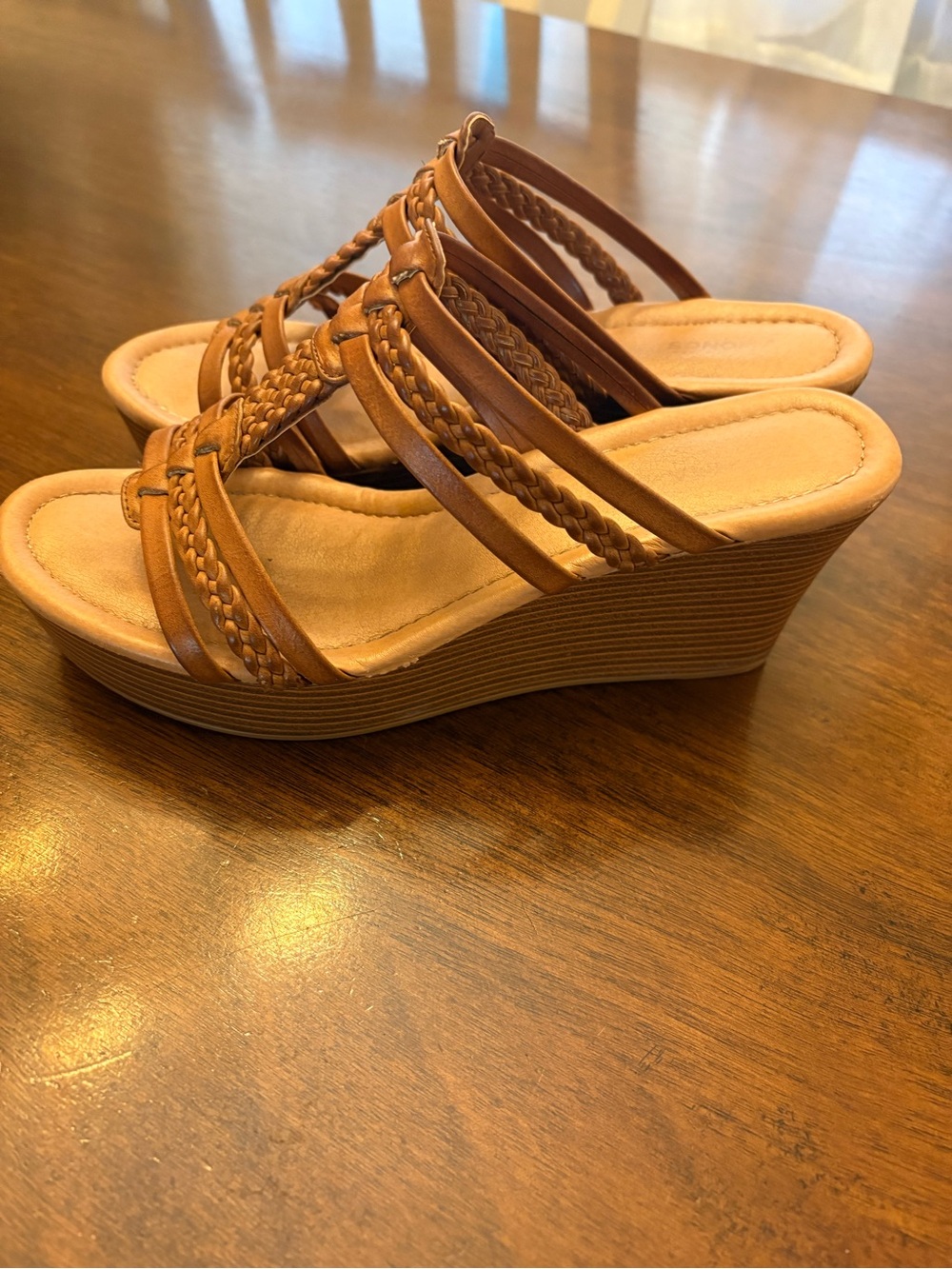 Sonoma Women’s Braided Wedge Slide Sandals - Tan